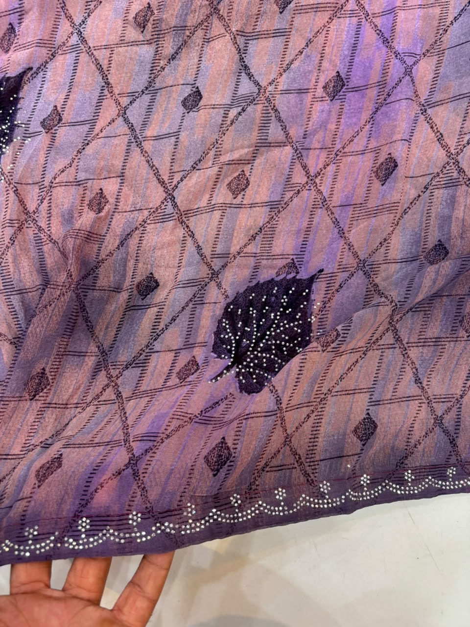 Printed Chiffon Saree with Diamond Work | Soft Lightweight Daily Wear Saree for Women