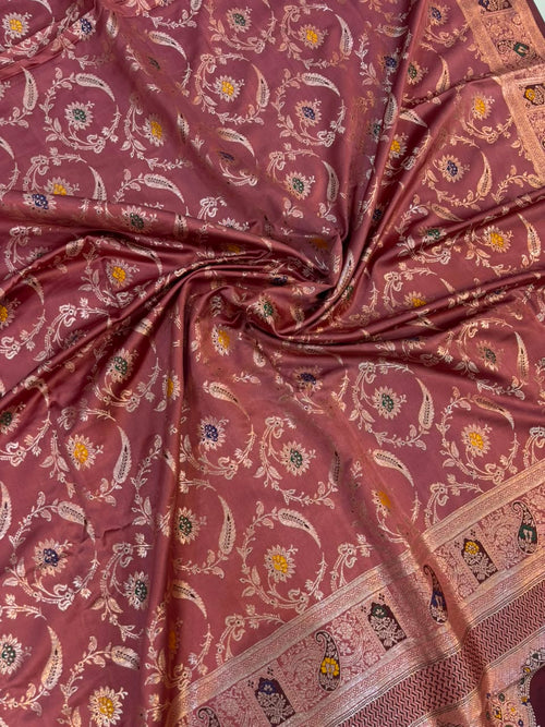 Meenakari Satin Silk Saree for Women | Rich Banarasi Style Lightweight Saree with Full Machine Work
