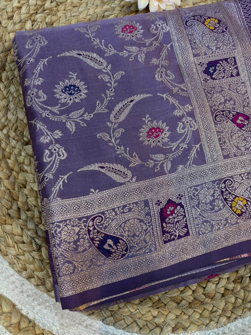 Meenakari Satin Silk Saree for Women | Rich Banarasi Style Lightweight Saree with Full Machine Work