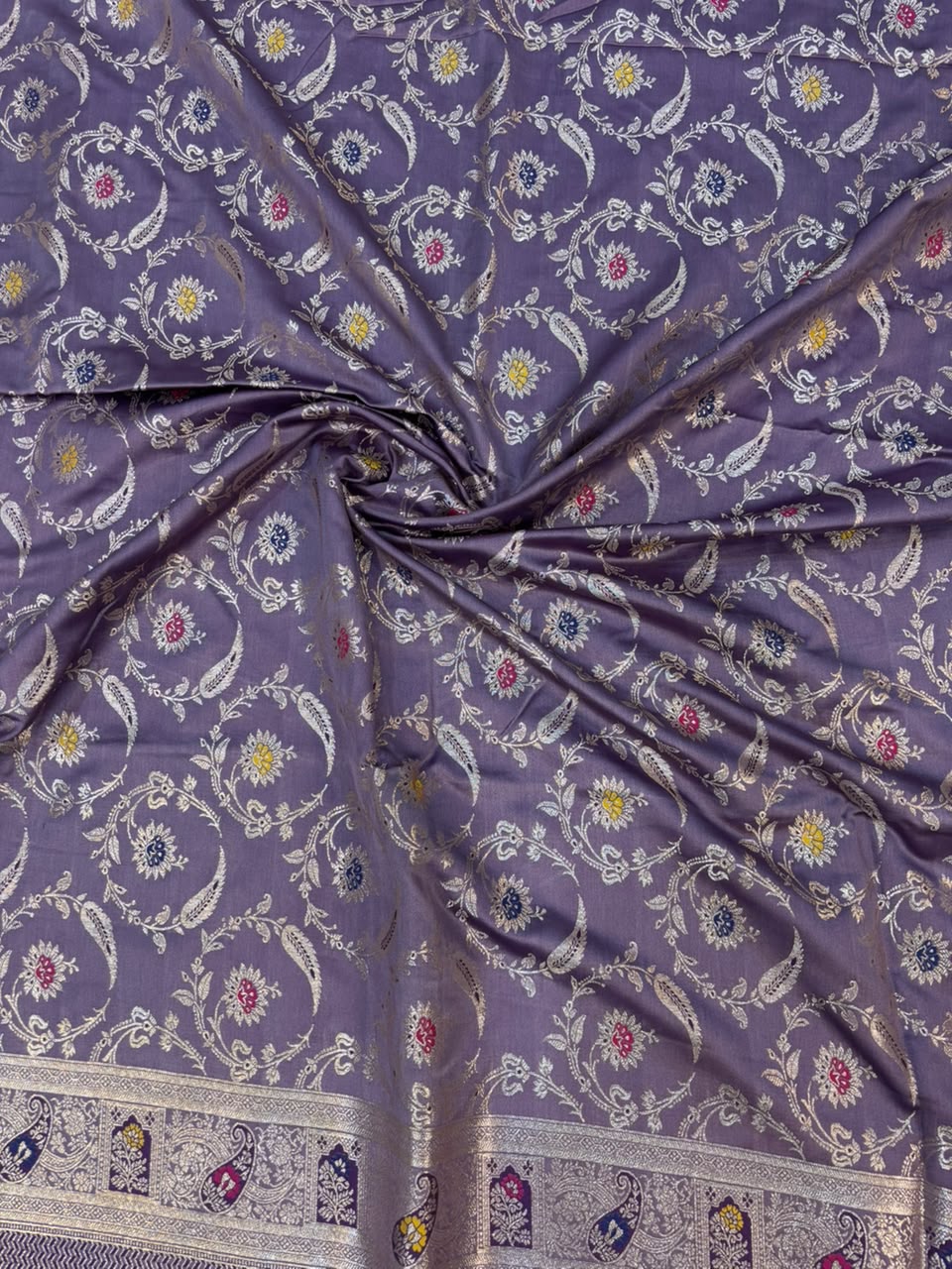 Meenakari Satin Silk Saree for Women | Rich Banarasi Style Lightweight Saree with Full Machine Work