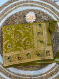 Meenakari Satin Silk Saree for Women | Rich Banarasi Style Lightweight Saree with Full Machine Work