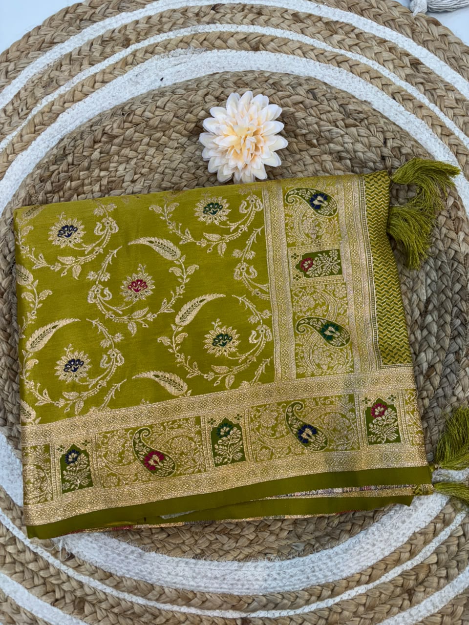 Meenakari Satin Silk Saree for Women | Rich Banarasi Style Lightweight Saree with Full Machine Work