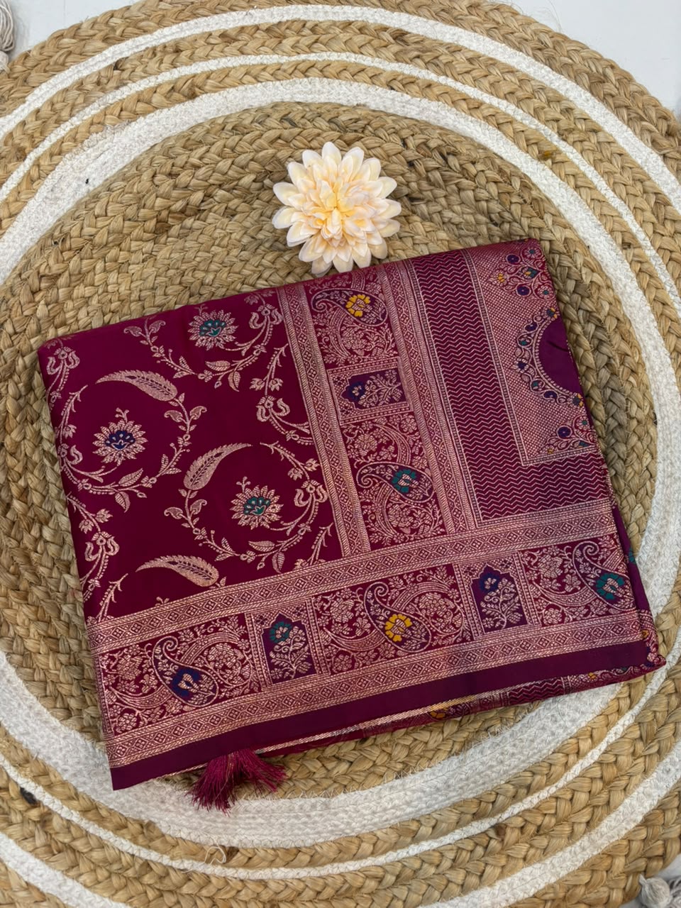 Meenakari Satin Silk Saree for Women | Rich Banarasi Style Lightweight Saree with Full Machine Work