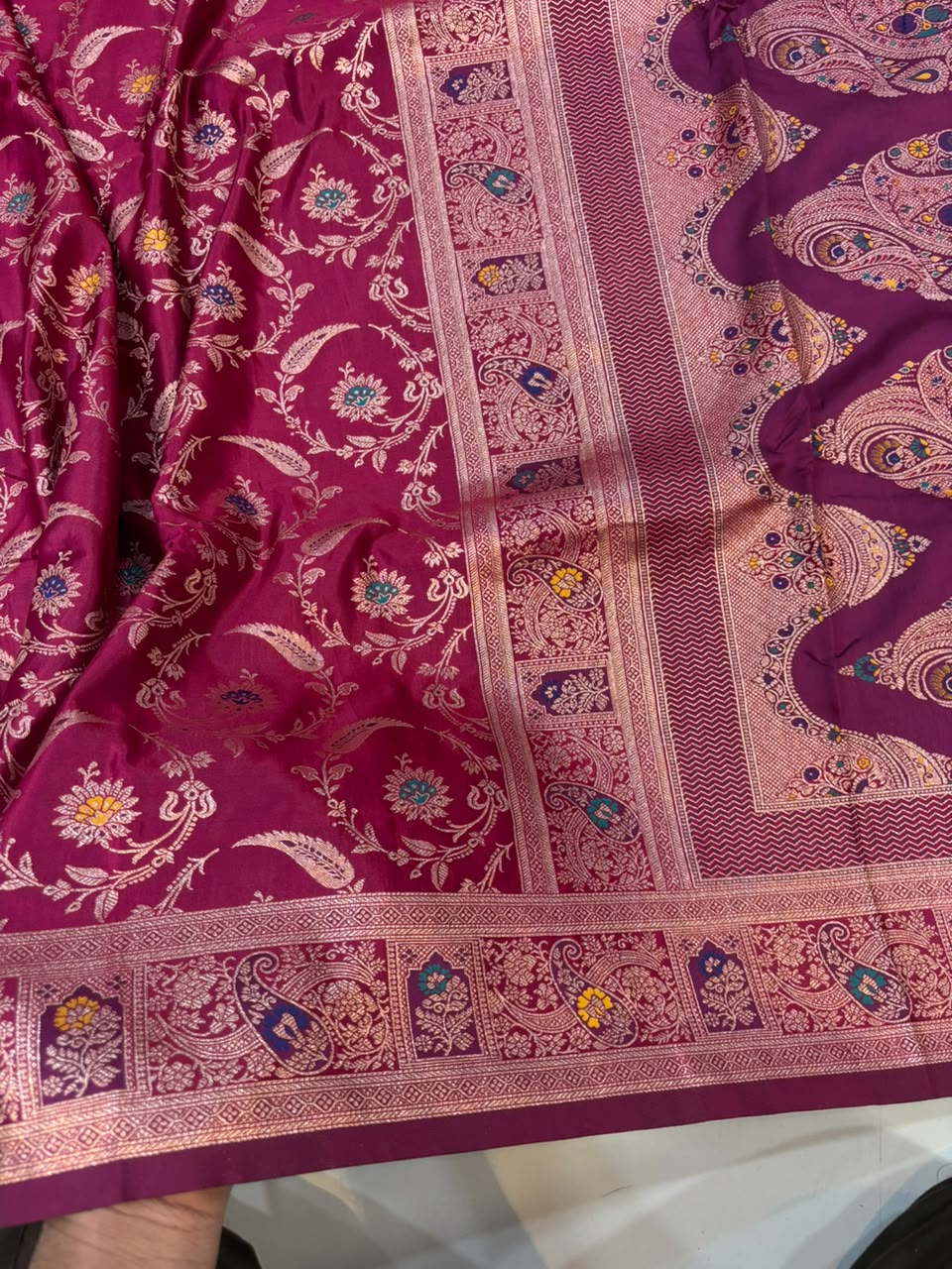 Meenakari Satin Silk Saree for Women | Rich Banarasi Style Lightweight Saree with Full Machine Work