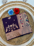 Banarasi Peshwai Silk Saree with Peacock Border | Lightweight Royal Wedding Saree