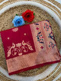 Banarasi Peshwai Silk Saree with Peacock Border | Lightweight Royal Wedding Saree
