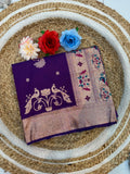 Banarasi Peshwai Silk Saree with Peacock Border | Lightweight Royal Wedding Saree