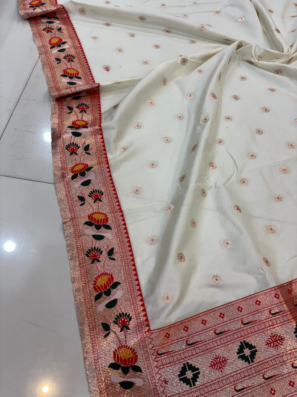 Dhoop Chao Paithani Soft Silk Saree with Meenakari Embroidery