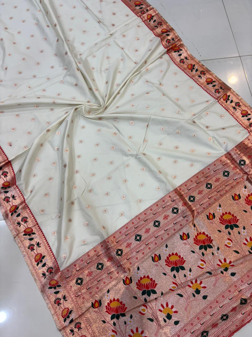 Dhoop Chao Paithani Soft Silk Saree with Meenakari Embroidery