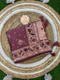 Meenakari Satin Silk Saree for Women | Rich Banarasi Style Lightweight Saree with Full Machine Work