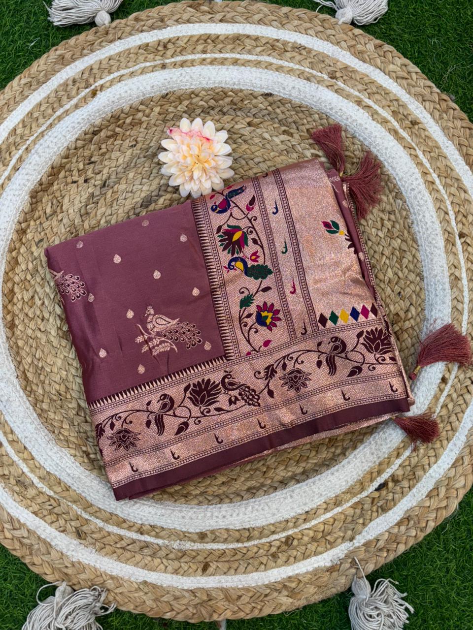 Meenakari Satin Silk Saree for Women | Rich Banarasi Style Lightweight Saree with Full Machine Work