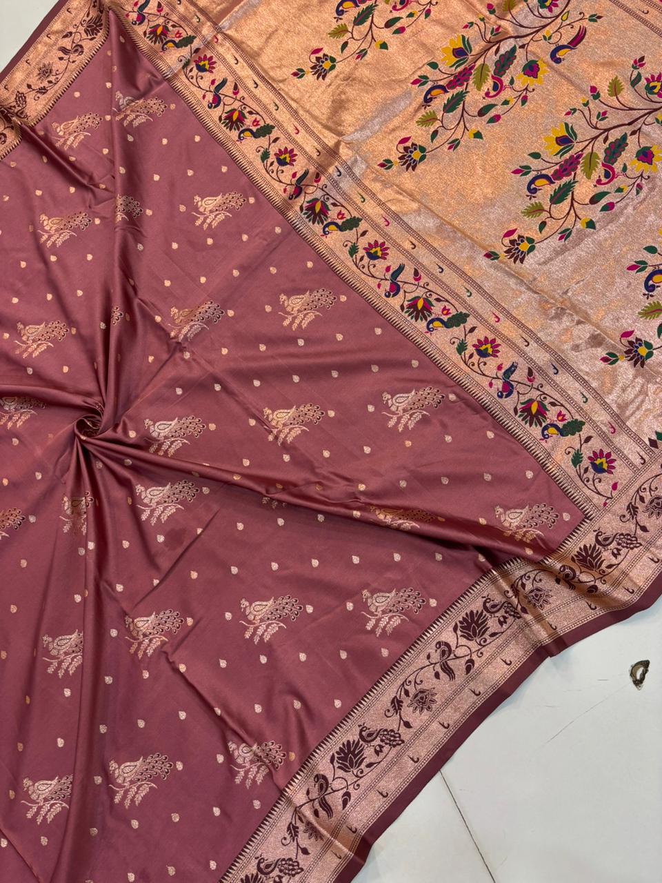 Meenakari Satin Silk Saree for Women | Rich Banarasi Style Lightweight Saree with Full Machine Work