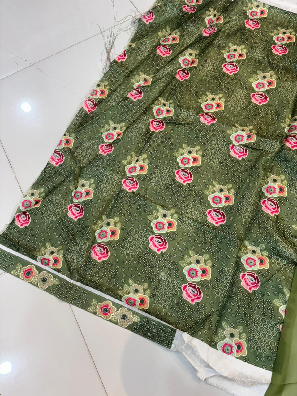Floral Embroidery Blooming Georgette Party Wear Saree