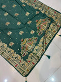 Designer Matka Silk Embroidery Saree with Diamond & Viscose Weaving