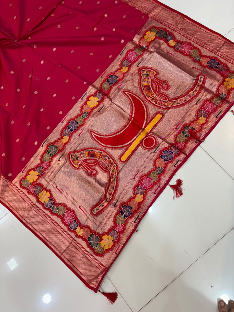 Viral Rajmata Banarasi Silk Saree with Heavy Aari Work Blouse