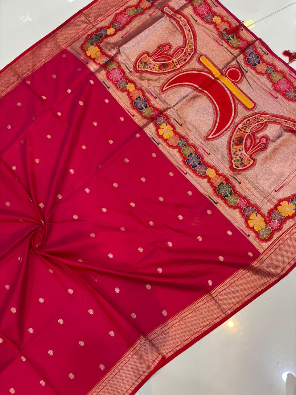Viral Rajmata Banarasi Silk Saree with Heavy Aari Work Blouse