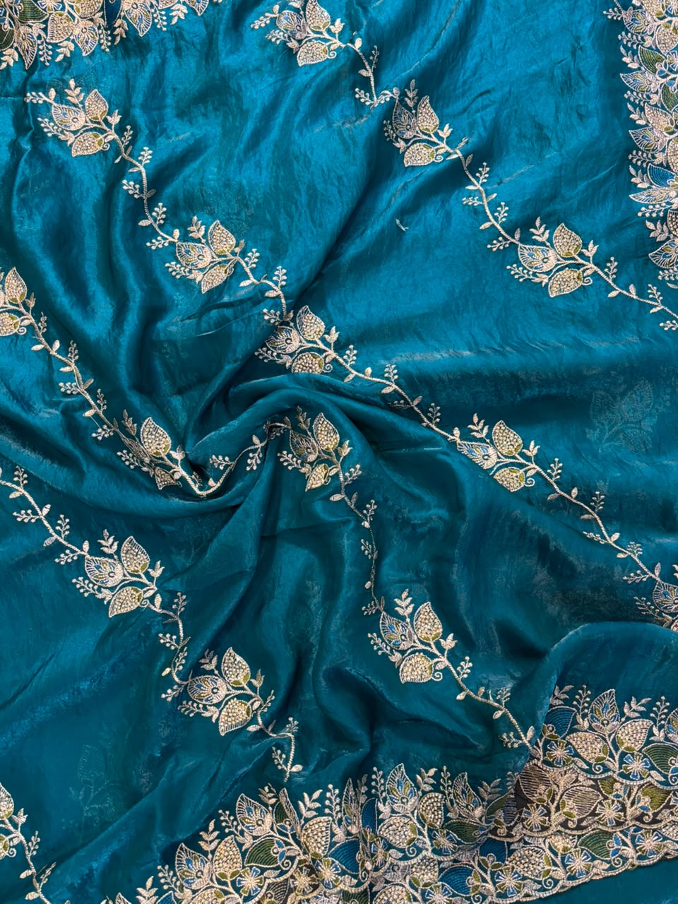 Royal Diamond Embroidered Designer Fancy Saree