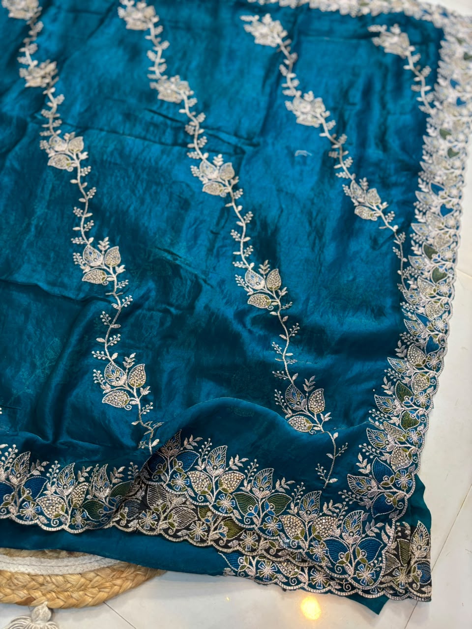 Royal Diamond Embroidered Designer Fancy Saree