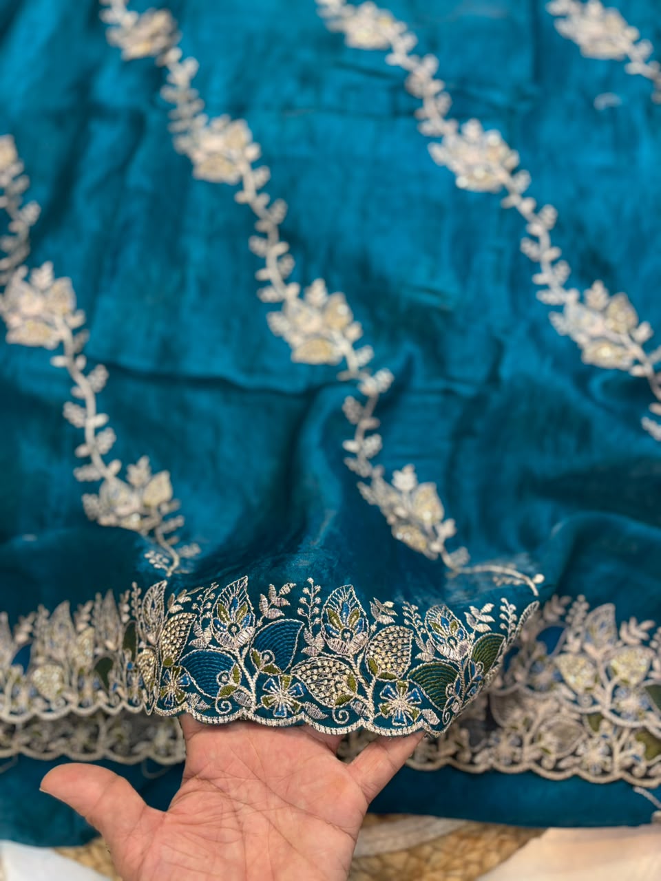 Royal Diamond Embroidered Designer Fancy Saree