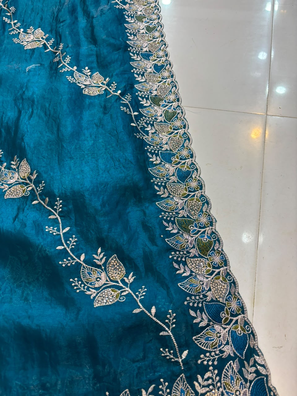 Royal Diamond Embroidered Designer Fancy Saree