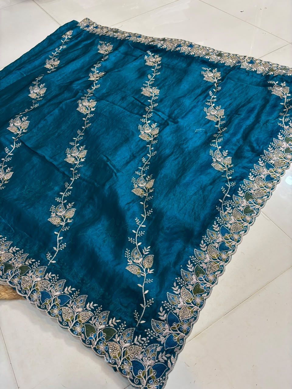 Royal Diamond Embroidered Designer Fancy Saree