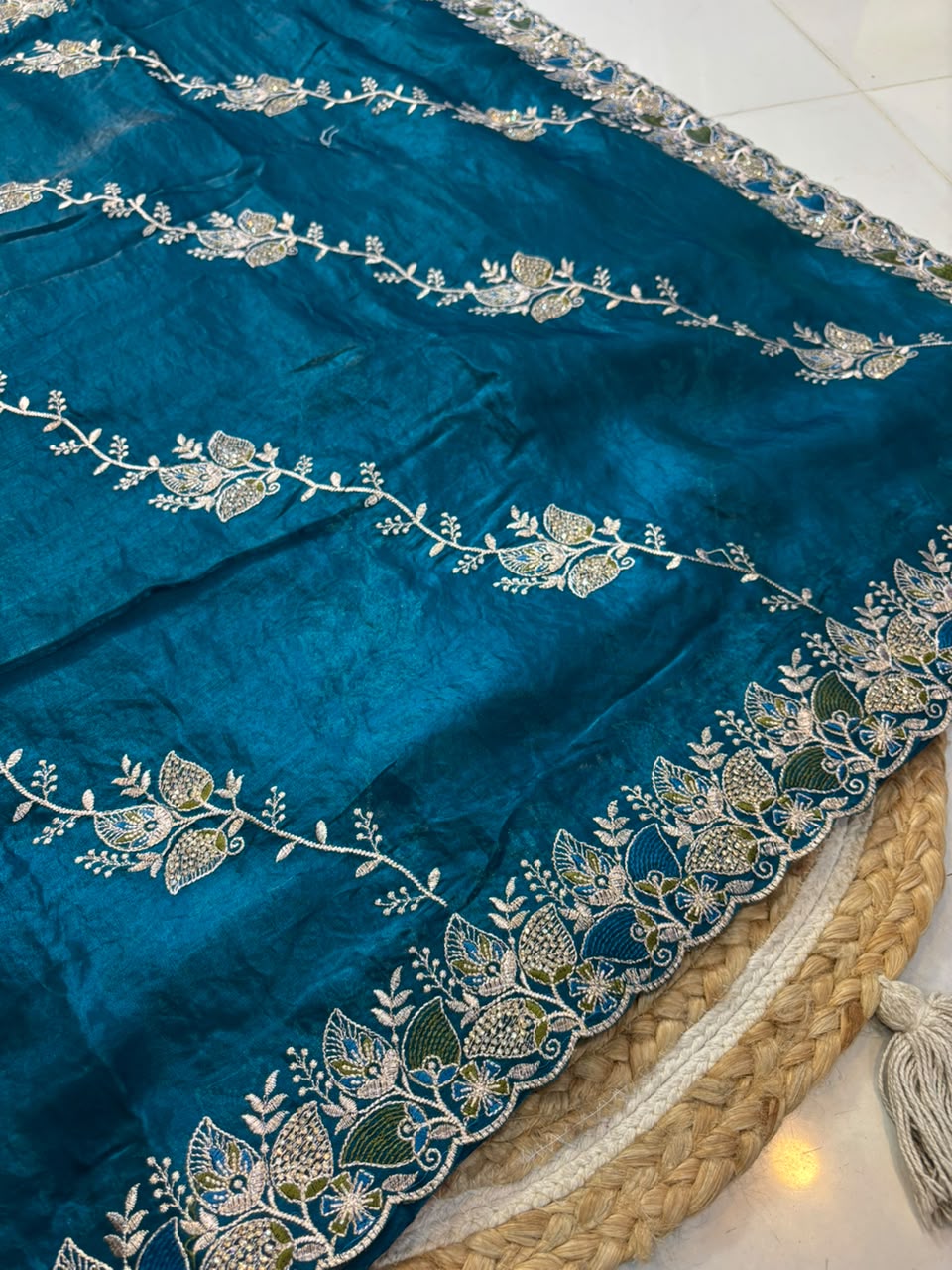 Royal Diamond Embroidered Designer Fancy Saree