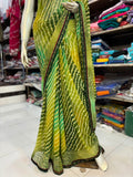Lehariya Multicolor Printed Saree with Handwork Diamond Work | Lightweight Saree