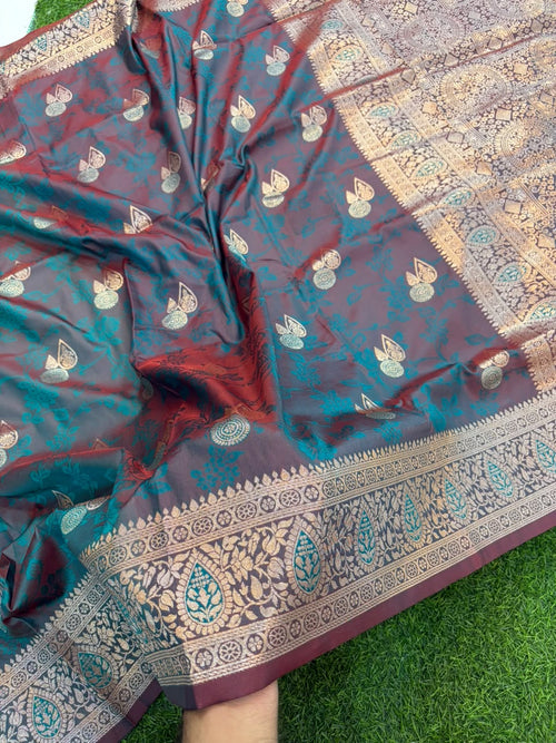Banarasi Paithani Silk Zari Kathpadar Saree
