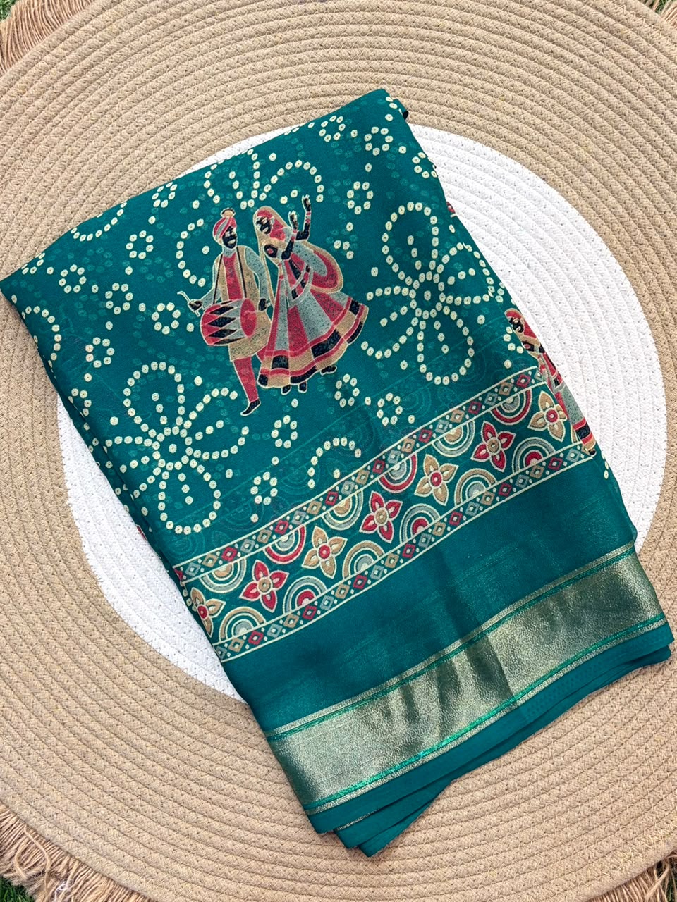 Navratri Special Bandhani Saree with Satin Border