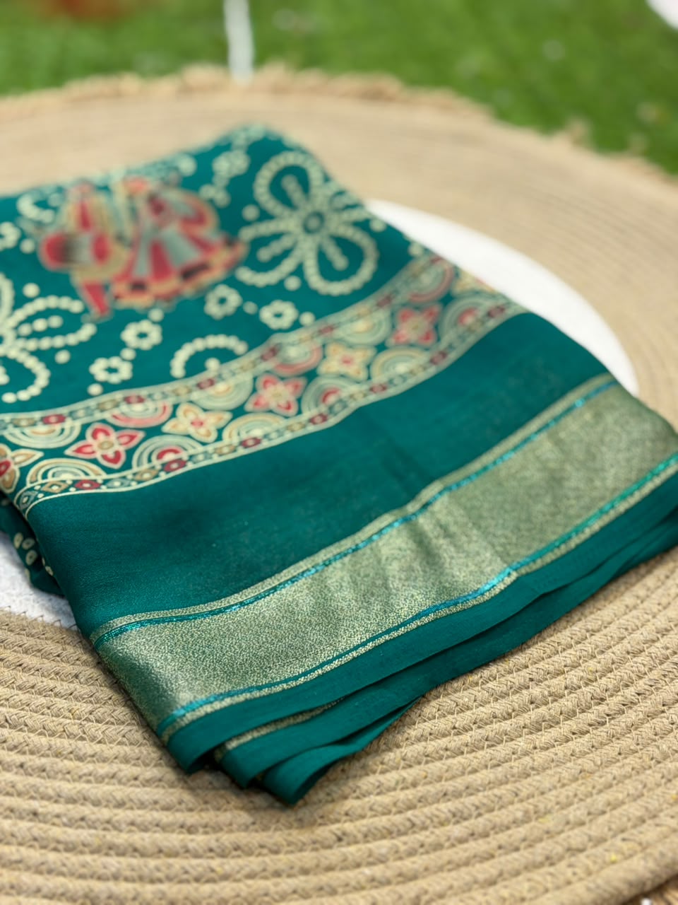 Navratri Special Bandhani Saree with Satin Border