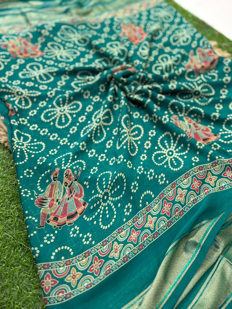 Navratri Special Bandhani Saree with Satin Border