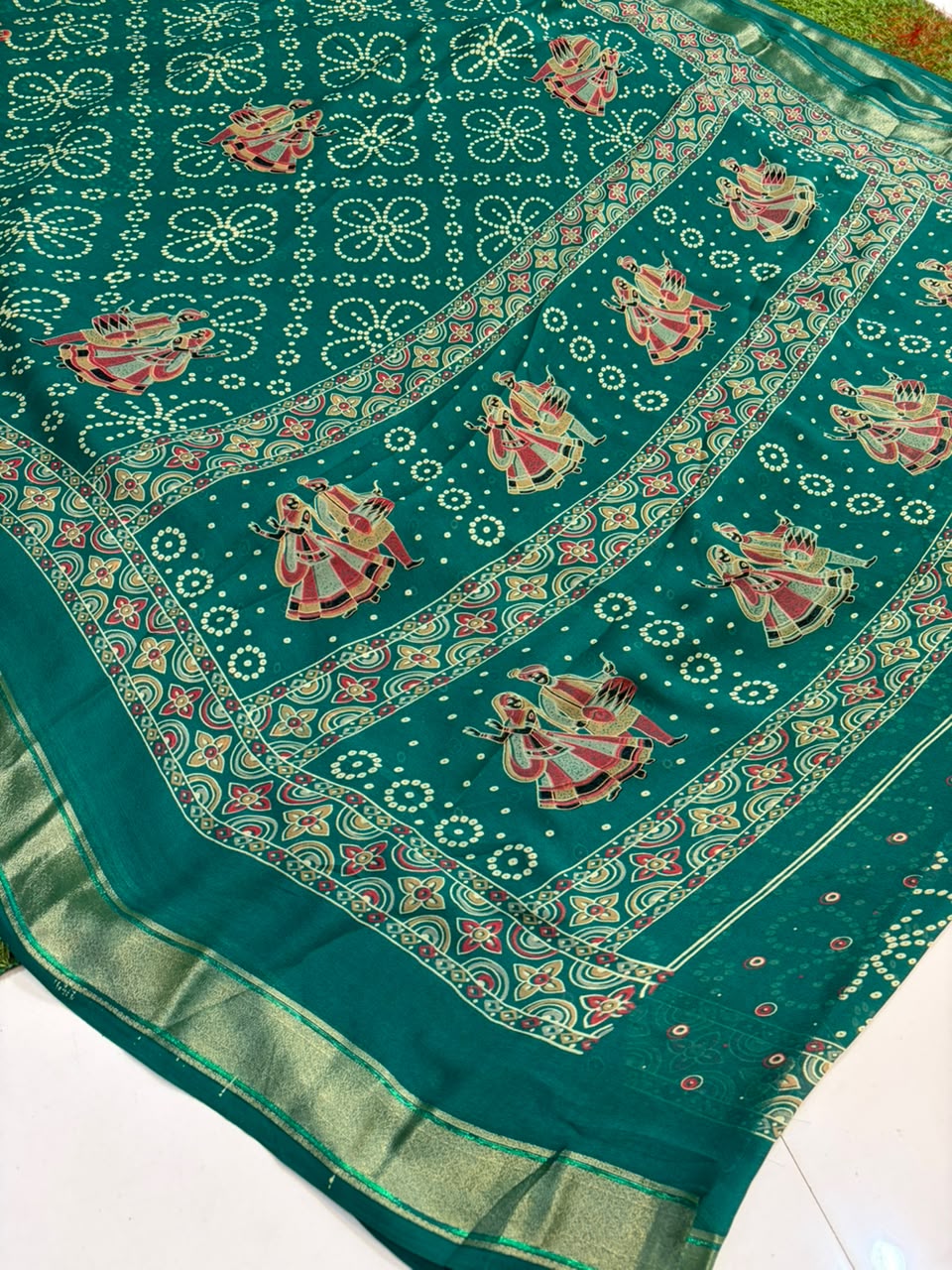 Navratri Special Bandhani Saree with Satin Border