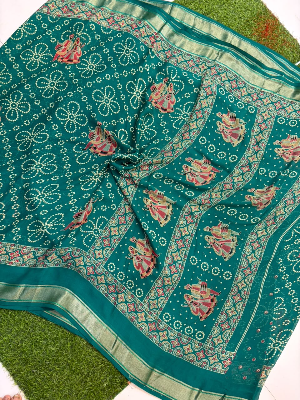 Navratri Special Bandhani Saree with Satin Border