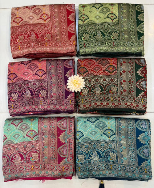 Premium Rajasthani Handloom Saree with Diamonds & Embroidery