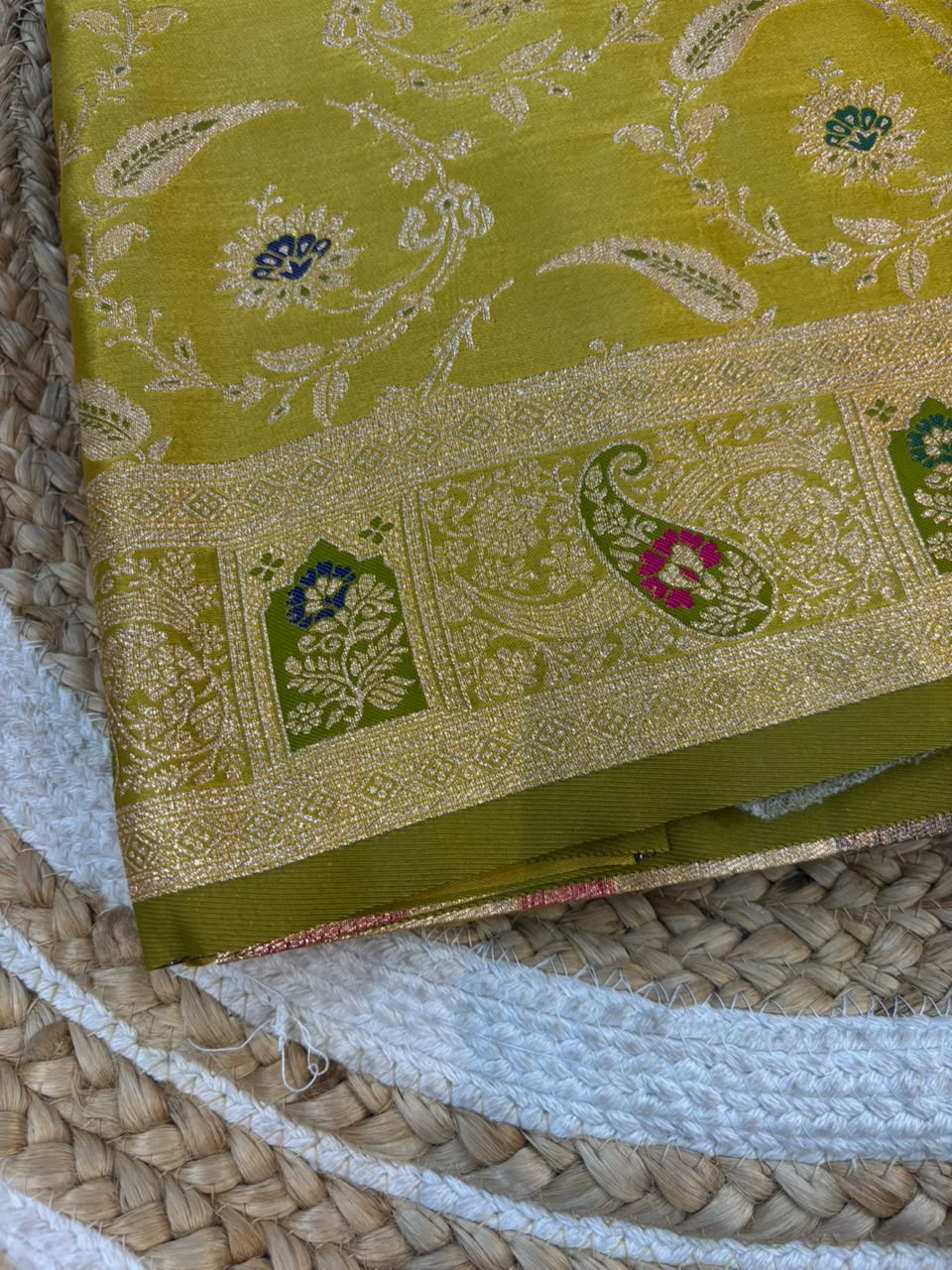 Meenakari Satin Silk Saree for Women | Rich Banarasi Style Lightweight Saree with Full Machine Work