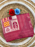 Rajasthani Handloom Silk Saree with Diamond & Embroidery Work