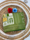 Rajasthani Handloom Silk Saree with Diamond & Embroidery Work