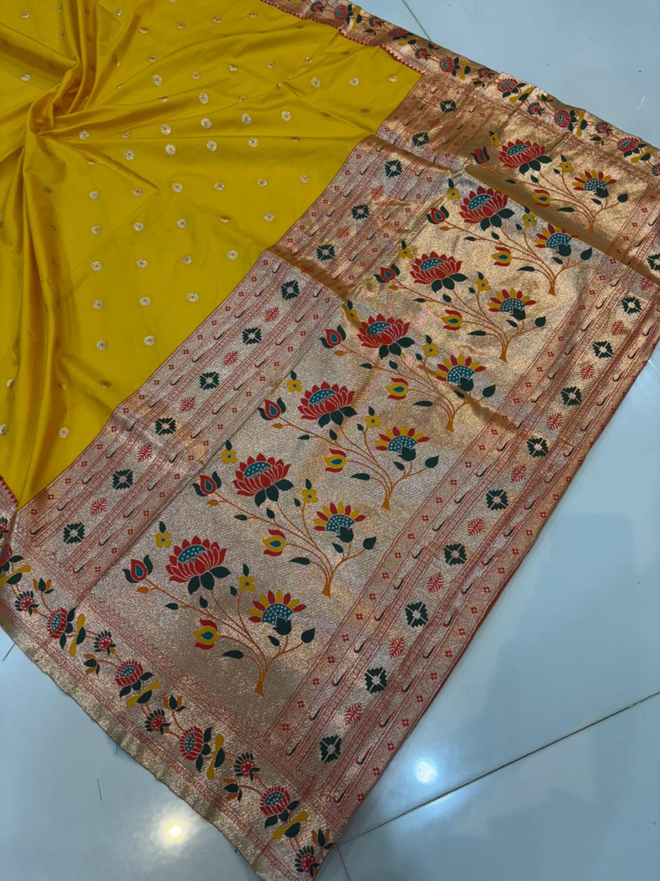 Dhoop Chao Paithani Soft Silk Saree with Meenakari Embroidery