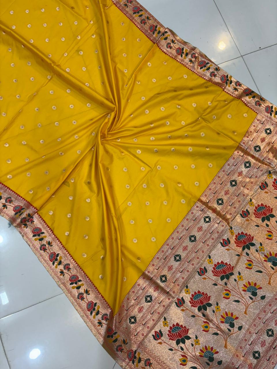 Dhoop Chao Paithani Soft Silk Saree with Meenakari Embroidery