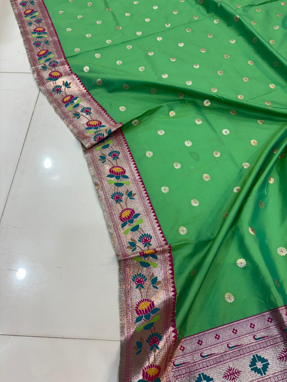 Dhoop Chao Paithani Soft Silk Saree with Meenakari Embroidery