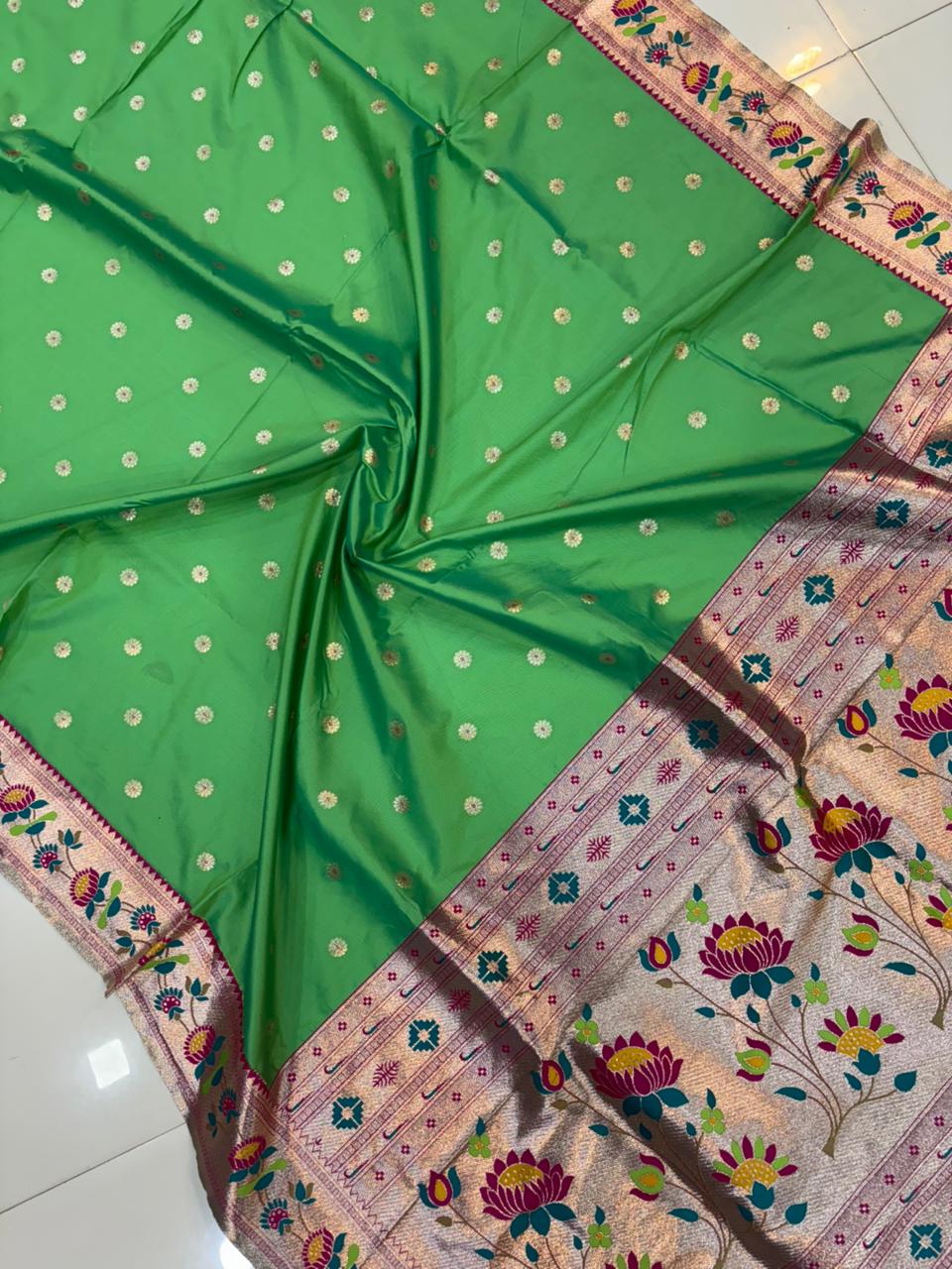 Dhoop Chao Paithani Soft Silk Saree with Meenakari Embroidery