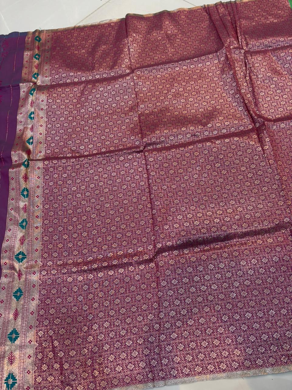 Dhoop Chao Paithani Soft Silk Saree with Meenakari Embroidery
