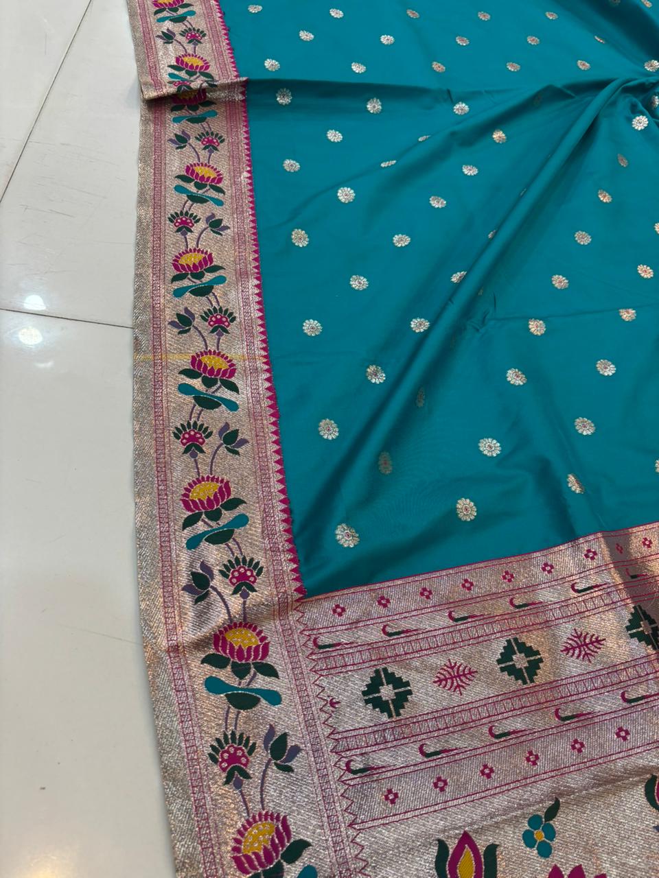 Dhoop Chao Paithani Soft Silk Saree with Meenakari Embroidery