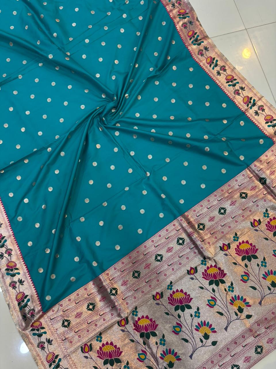 Dhoop Chao Paithani Soft Silk Saree with Meenakari Embroidery
