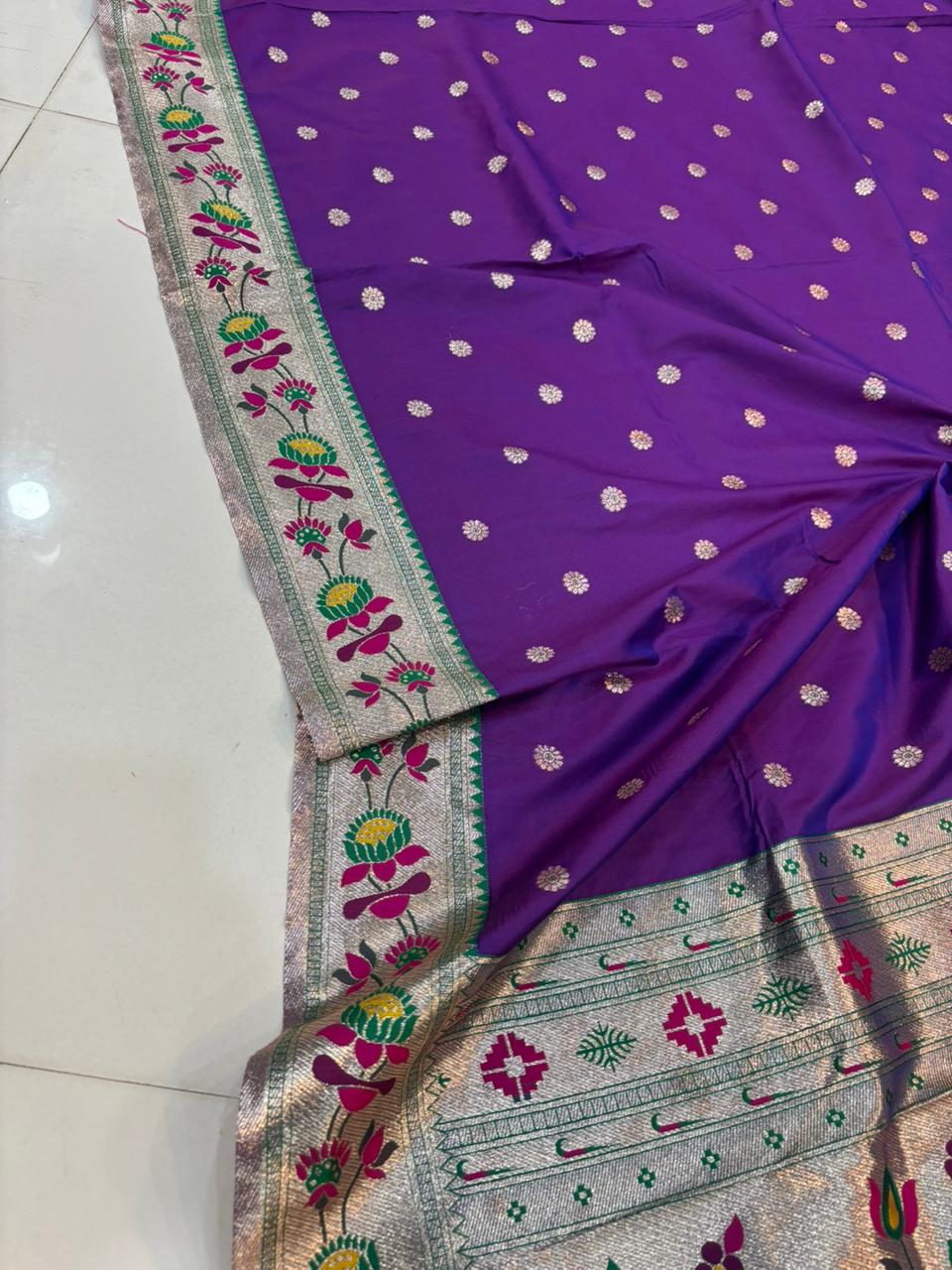 Dhoop Chao Paithani Soft Silk Saree with Meenakari Embroidery