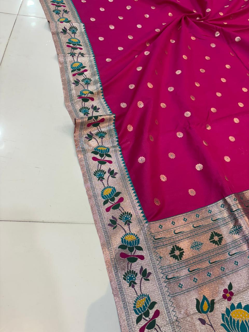 Dhoop Chao Paithani Soft Silk Saree with Meenakari Embroidery