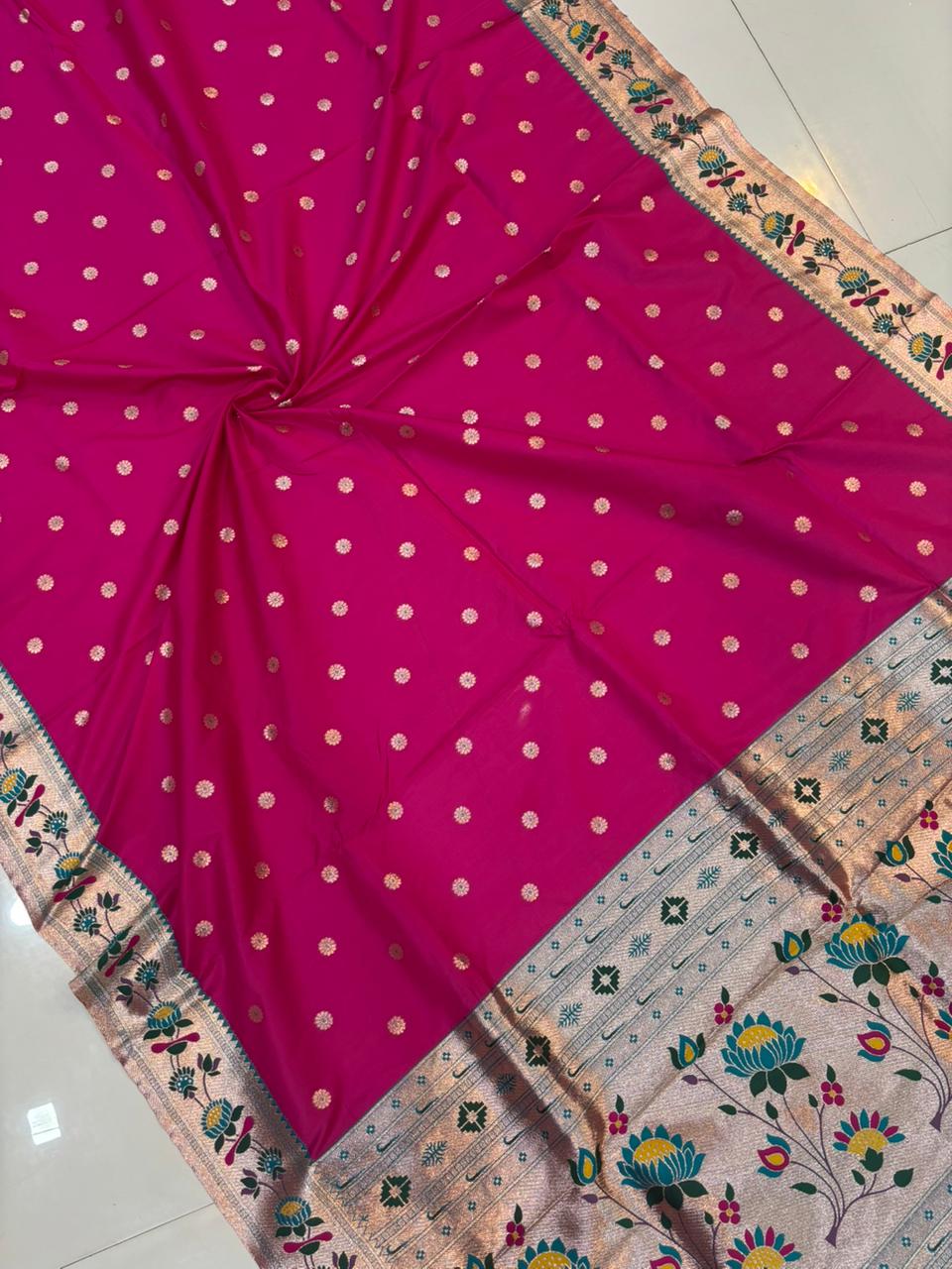 Dhoop Chao Paithani Soft Silk Saree with Meenakari Embroidery