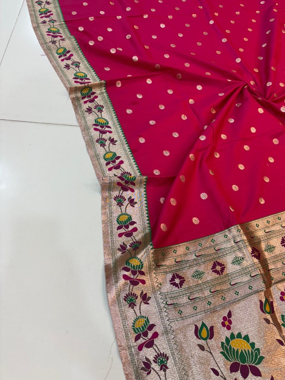 Dhoop Chao Paithani Soft Silk Saree with Meenakari Embroidery