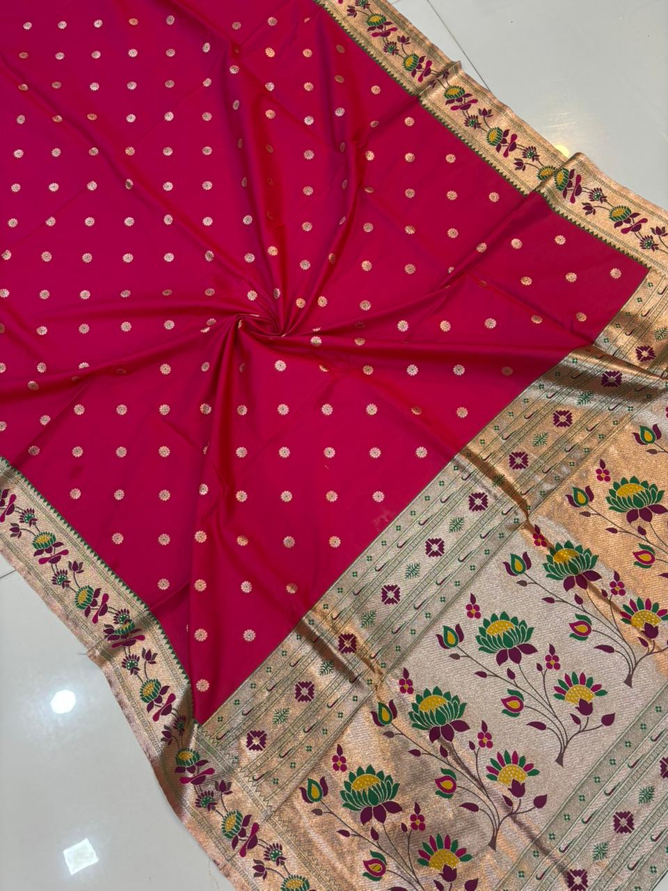 Dhoop Chao Paithani Soft Silk Saree with Meenakari Embroidery