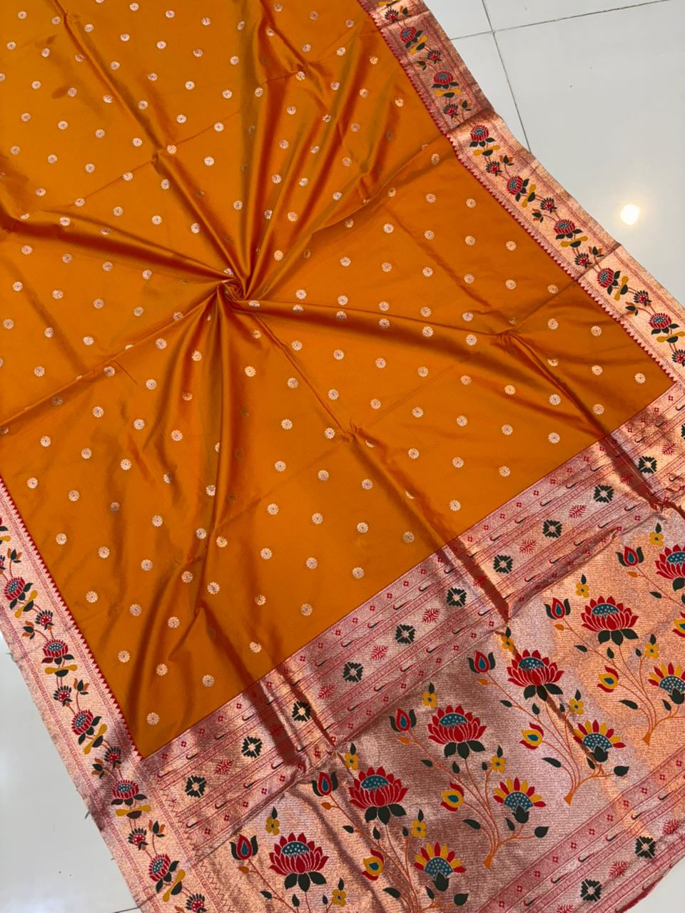 Dhoop Chao Paithani Soft Silk Saree with Meenakari Embroidery
